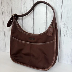 Coach Vintage 6203 Ergo Hobo-Schultertasche braun Neopren Lederbesatz gebraucht - Bild 1 von 12