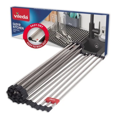 Vileda Scolapiatti per Lavelli 45x40cm in Acciaio Inox e TPE - 24 Barre, arrotol - Immagine 1 di 4