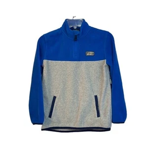 Eddie Bauer | Boys Pull Over Fleece Jacket Gray Blue 1/4 Zip - Picture 1 of 16