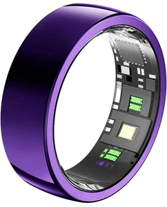 Smart Ring Men Ladies iOS Android Fitness Tracker Sleep Heart Steps Size 9 - Picture 1 of 7