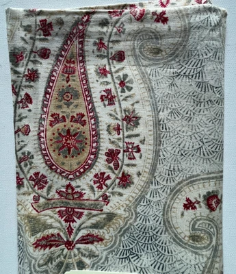 Ralph Lauren Stepping Stone Paisley Mineral Diseñador Tela Remanente 24"x24" Foto 1 de 2