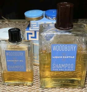 1940s Vintage WOODBURY SHAMPOO 1 oz + 6.5 oz USED - Picture 1 of 6