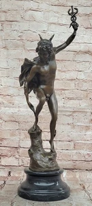 Escultura de Bronce Estatua Volador Mercurio Clásico Hombre Desnudo Mejor Decoración Fundida EE. UU. - Imagen 1 de 10