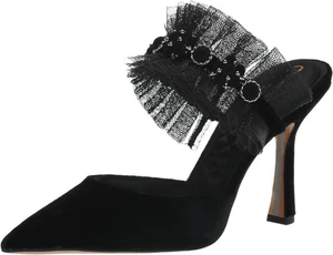 Bomba para mujer Sam Edelman Hughes Mule terciopelo negro 7M - Imagen 1 de 5
