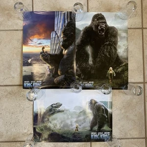 Juego de 3 mini póster de película original King Kong 2005 doble cara 11"x17" DS, RARO - Imagen 1 de 15