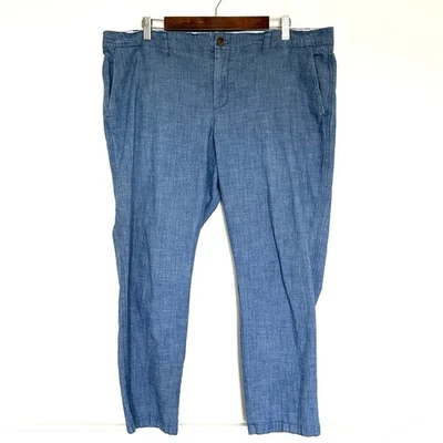 GAP Pants Women's Size 18 Blue Girlfriend Chinos Khakis Chambray Pockets - Image 1 of 4