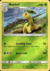 Pokemon Reverse Holo Bayleef SM - Lost Thunder 7/214 LP - Imagen 1 de 2