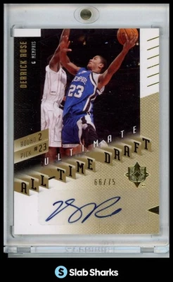 UD ULTIMATE COLLECTION DERRICK ROSE 2010 firmas de borrador de todos los tiempos automático/75 Foto 1 de 4