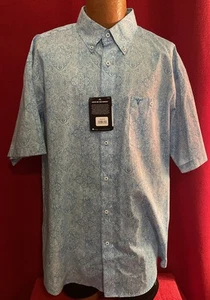 Neu mit Etikett Wrangler 20X Competition Westernhemd türkis bedruckt SS Knopfleiste Größe - Bild 1 von 7