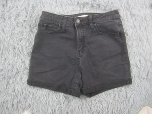 SO Jean Shorts Womens 11 Black Denim High Mid Rise Cuffed Stretch 5 Pocket - Picture 1 of 10