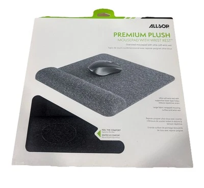 Allsop Premium Plush Mouse Pad With Wrist Rest, Gray, 11.8” X 11.6” - Image 1 of 4