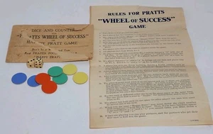RARE Vintage Instructions And Game Pieces For Pratt's Wheel Of Success - Picture 1 of 9