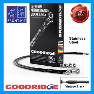 Fits KAWASAKI ZG1300 A2 87-90 Goodridge S/Steel V Black Frnt Hoses KW1302-3FC-VB - Picture 1 of 5