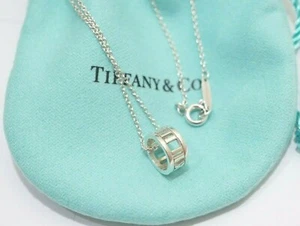 Tiffany & Co. Sterling Silver Open Atlas Pendant Necklace 16" - Picture 1 of 6