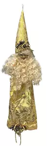 Decorazione Babbo Natale Vintage Vittoriana da Appendere con Tessuto Oro Abbigliamento 25" L - Foto 1 di 5