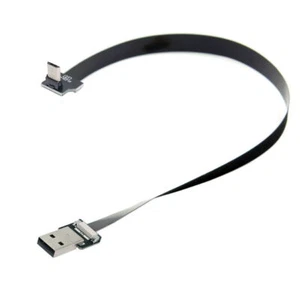 Cavo sottile piatto USB 2.0 angolato CY Up tipo A maschio a micro USB 5 pin dati maschio - Foto 1 di 9