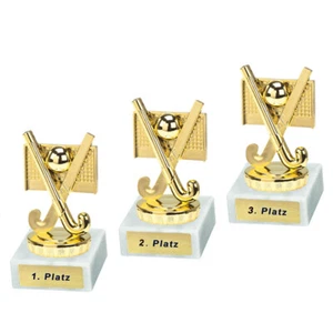 3 kleine Hockey-Pokale (Feldhockey) mit Ihrer Wunschgravur (P034) - Bild 1 von 1