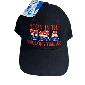 R And M Mens One Size Fits All Born In The USA Long Time Ago 2024 Embroidery - Picture 1 of 6