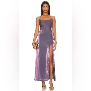 ASTR The Label Shivani Maxi Dress Lavender Shine Size Small NWT - Picture 1 of 7