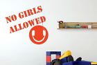No Girls Allowed Boys Headphones Room Sign Wall Stickers Vinyl Art Decals