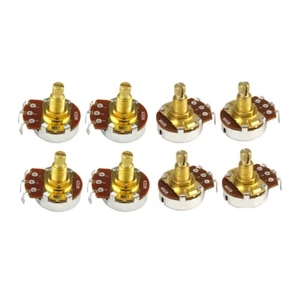 FLEOR 8PCS lange Kupferwelle Gitarre Potentiometer Pots Schalter A250K & B250K - Picture 1 of 9