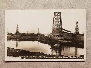 Vintage 1917 Kansas Oil Wells RPPC Postcard Towanda Trapshooter Wells Oil Pool - Picture 1 of 6