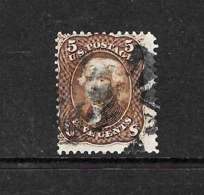 US Scott #75 Jefferson 5-cent, red brown, 1862, sound, VG/Fine, sound - Image 1 of 2