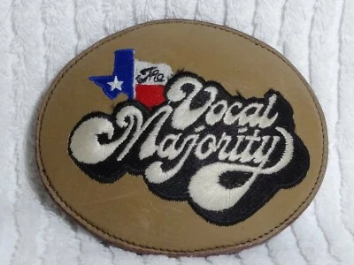 Pantalones de mezclilla vintage de cuero Dallas Texas coro hebilla cinturón mayoría vocal raros Foto 1 de 3