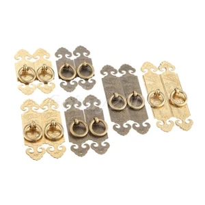 1 Pair Chic Shabby Closet Door Cupboard Drawer Dresser Knob Ring DIY Pull Handle - Picture 1 of 17