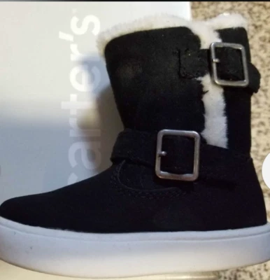 BOTAS DE INVIERNO CARTER NUEVAS NIÑAS PEQUEÑAS 6 ESTILO SIBERIA NEGRAS CON RIBETE DE PIEL Foto 1 de 4