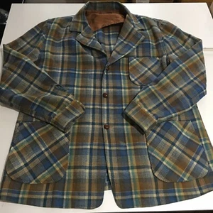 Vintage Pendleton Mens Pure Virgin Wool Plaid Blazer Sport Coat Jacket Size XL - Picture 1 of 9