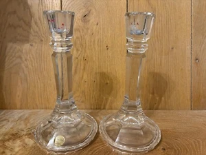 Capri 24% Cristal Plomo Par de Candelabros Vintage (B55) - Imagen 1 de 3