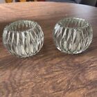 Lead Crystal Votive Candle Holders Set Of 2.