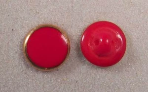 Button Set Opaque Glass Red Round Gold 1/2” 12mm 20L Czechia - Picture 1 of 1