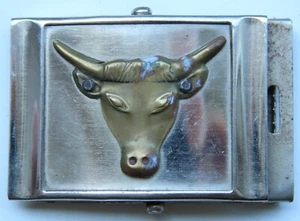 Bull Head Belt Buckle Vintage Men Casual Western Style - Picture 1 of 4