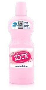 2X 1 Lt each Large Bottles - Jabon Rosa ZOTE Liquido ZOTE Liquid Laundry Soap