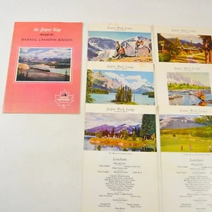 6 Luncheon Menus & Travel Booklet - Jasper Park Lodge, Canadian National System - Picture 1 of 8