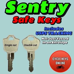 2 Sentry Safe Keys 1100 1150 1170 Cut to Code Key Codes A-Z SINGLE OR DOUBLE CUT - Picture 1 of 2