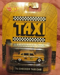 2015 Mattel Hot Wheels Taxi TV Show Yellow 74 Checker Cab - Picture 1 of 4