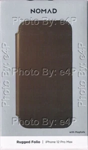 NOMAD RUGGED FOLIO CASE WITH MAGSAFE FOR IPHONE 12 PRO MAX RUSTIC BROWN RETAIL!! - Picture 1 of 12