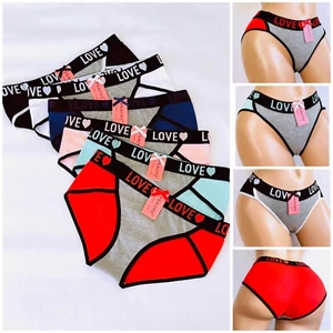 6-12 Bikini Cheeky Sexy Love Panties Knicker Cotton Panties PL047 Underwear S-XL - Picture 1 of 14