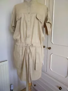 Malene Birger Beige Linen Knee Length Shirt Dress. S/Sleeves. Sz 36. UK 8. Vgc - Picture 1 of 7