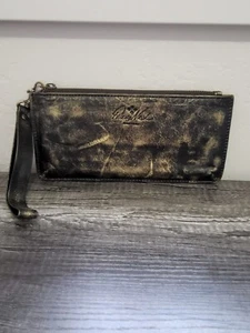 Patricia Nash Clutch Phone Bag Wrislet Evening Bag Organizer Black/Gold CL - Picture 1 of 5