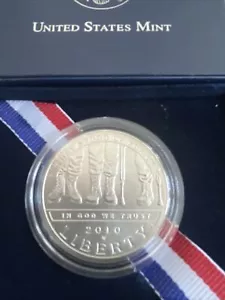 2010 American Veterans Disabled for Life Uncirculated Silver Dollar Box and OGP - Picture 1 of 5