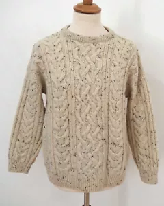 Sweaters Mens Cable Knit Jumper Size M Virgin Wool K833 - Picture 1 of 3