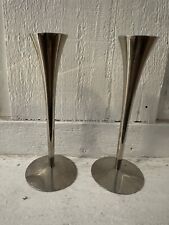 Set 60's Candlesticks by AS Solingen Germany Set of 2 Silver Plate Modern 