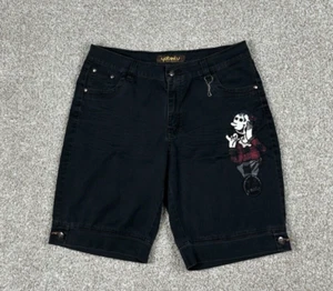 Vintage Betty Boop Shorts Adult 33 Black Embroidered Rhinestone Cartoon 90s Y2K - Imagen 1 de 12