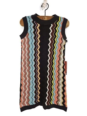 Nuevo Vestido Suéter Missoni para Target Niñas Pequeño Marrón Sin Mangas en Zigzag Foto 1 de 4