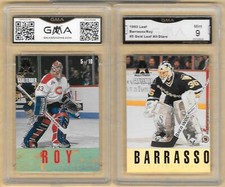 1993 Leaf Gold All-Stars Patrick Roy Barrasso #5 of 10 Graded GMA 9 MINT