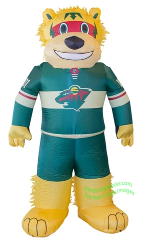 7' Air Blown LED Inflatable NFL Minnesota Wild Nordy Mascot Yard Decor Cover